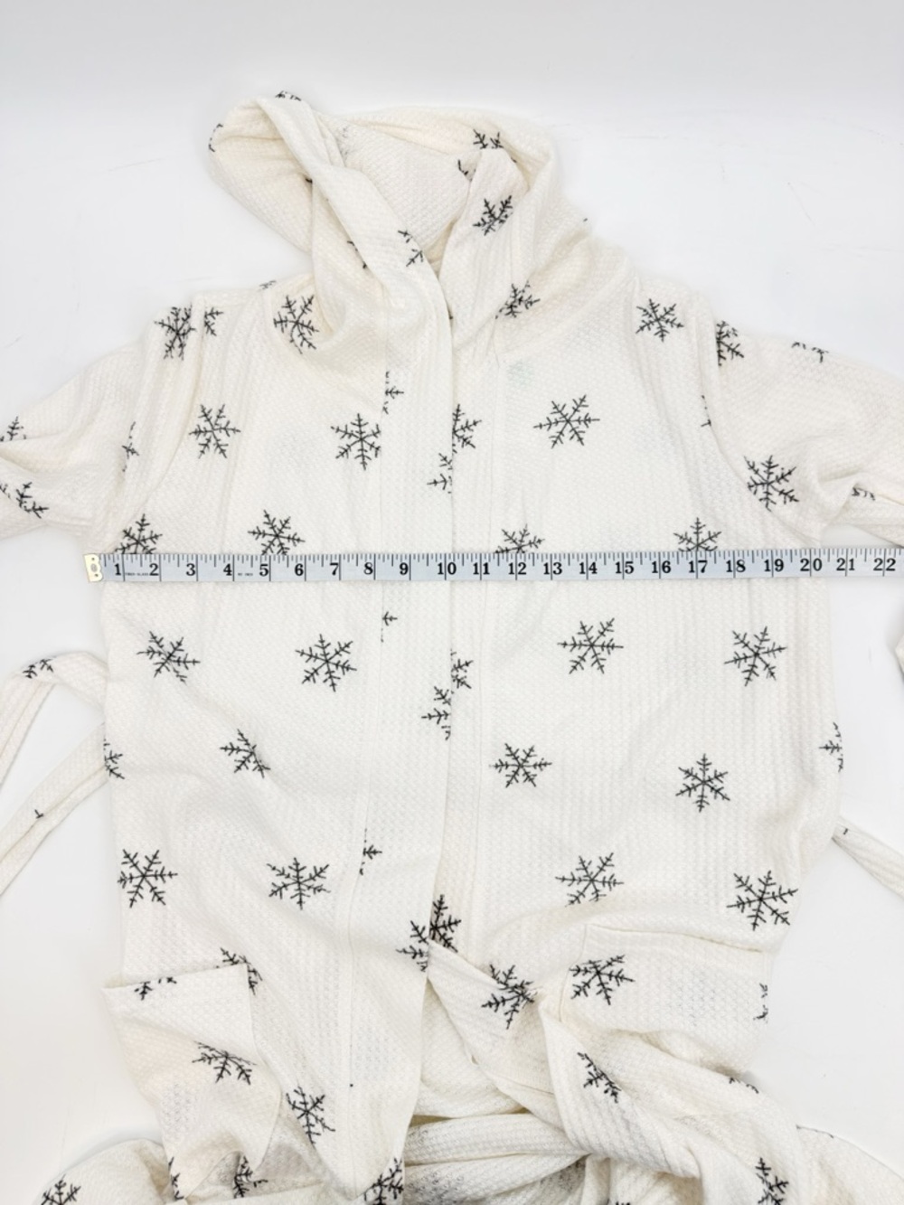 Honeydew Intimates Snowflake Hooded Robe Cream Waffle Knit Size S - Picture 8 of 11